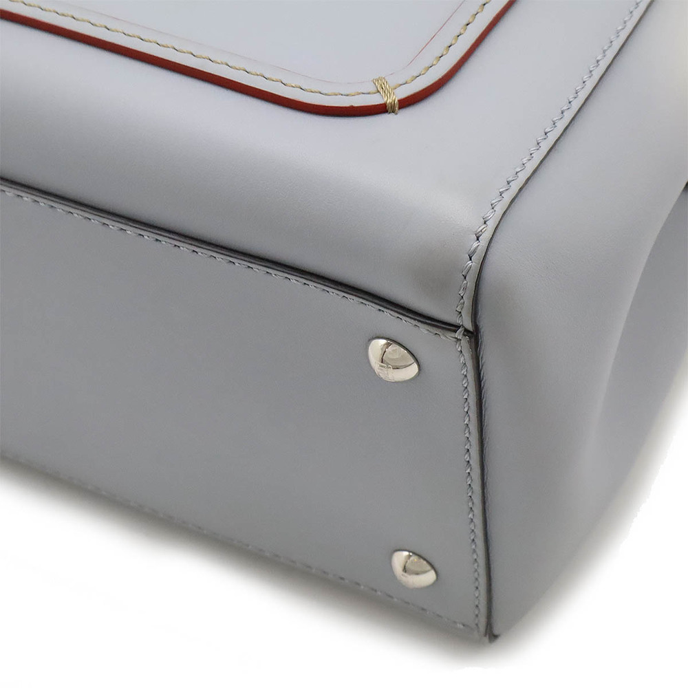 Fendi Python Style Leather Handbag Light Blue - image 3